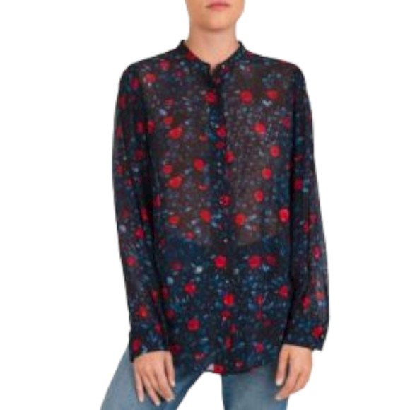 The Kooples Tops - THE KOOPLES Womens Poison Roses Floral-Print Shirt Blouse Size Large ($268)